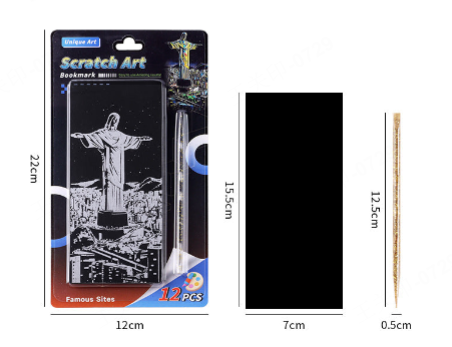 Stress Relief Scratch Art Pad - 12 Page Reusable Family Craft Kit | Screen-Free DIY Activity for Kids & Adults